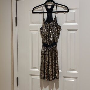 Parker Sequin silk Black, silver and Gold Dress
